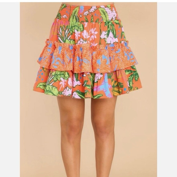 💫FLASH SALE💫Alden Adair Angela Ruffle Mini Skirt-Jungle Cruise print - Picture 5 of 7